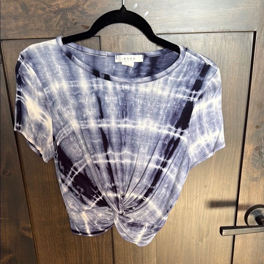 BLUE/PURPLE/WHITE Tie-Dye Women's Top by gaze